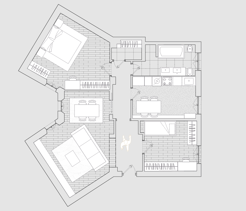  Planimetria della casa prima della ristrutturazione allo stato di fatto